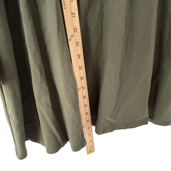 ASOS Army Green Mock Neck Baby Doll Style Cotton Oversize Tunic Top Size 6 - Picture 5 of 7